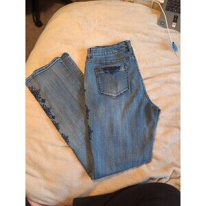 Code Bleu jeans with embroidered pattern size 8